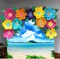Summer Theme Photo Ocean Blue Sky Seaside Tropical Palm Trees Luau Birthday Party Decor Banner 82x60in